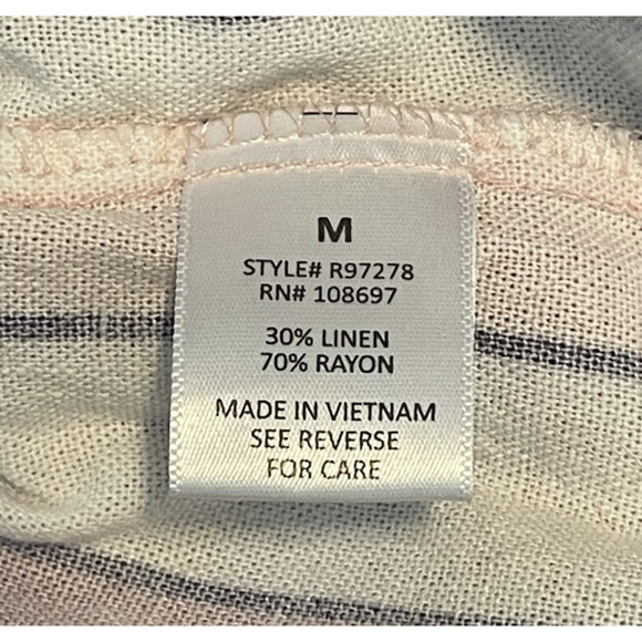 Sweet Rain Linen Blend Pink Stripe Jumpsuit Women's Medium Sweetheart Smocked - Picture 7 of 8